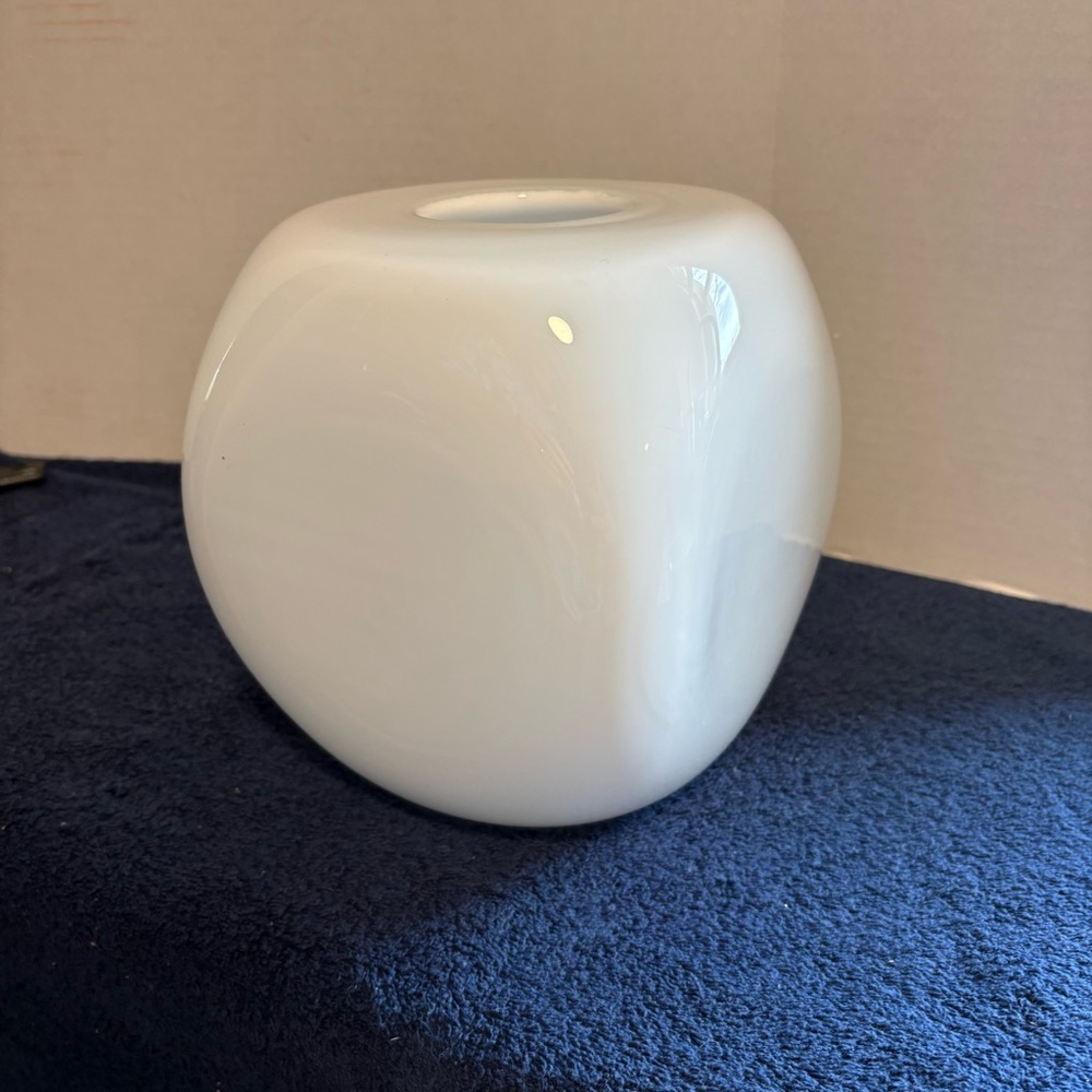 Vintage Scandinavian Style Cube Glass Vase 7” Square Heavy 6 Pounds Decor Studio - Picture 3 of 7